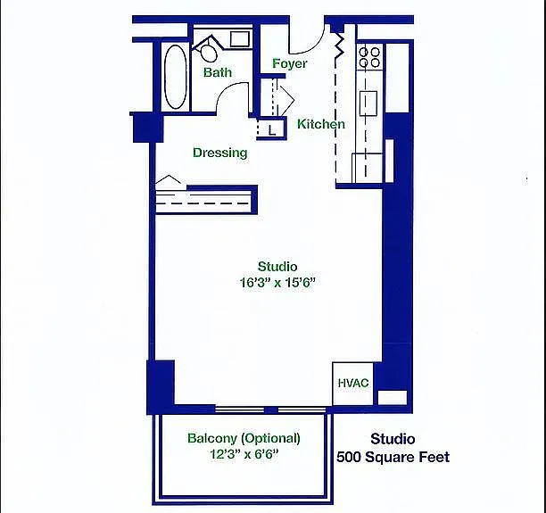 Floor plan Furnished Studio