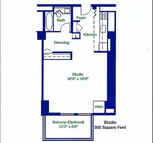 Floor plan Furnished Studio
