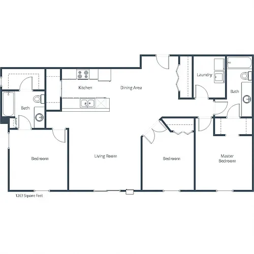 Floor plan Three Bedroom 32A