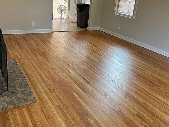 Living room - newly sanded hardwood floors