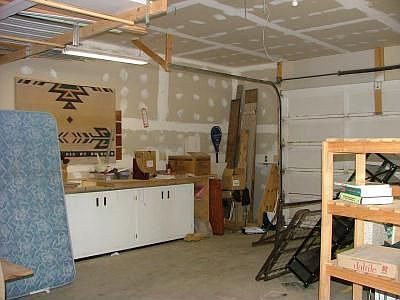 Large Heated Garage with builtins