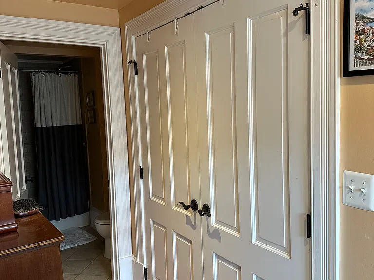 Large closet in Master. Door to ensuite bath/shower and toilet.