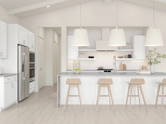 Kitchen with pendant lighting-Artist Rendering