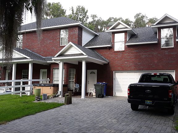rear driveway, hot tub