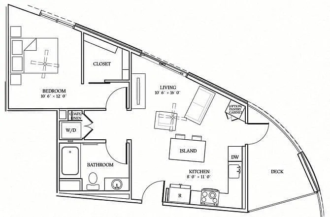 Floor plan ONE BEDROOM 1