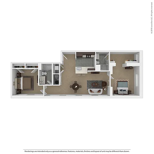 Floor plan Counting House Lofts 109 Two Bedroom