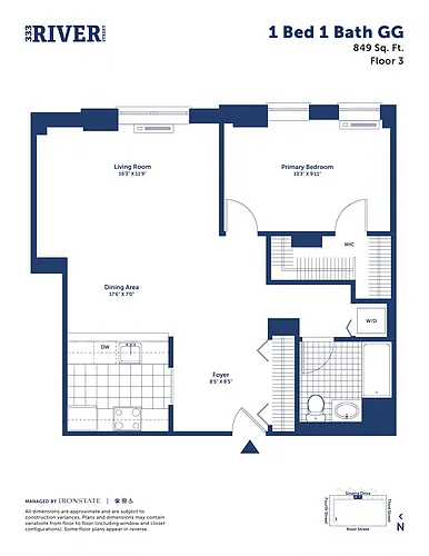 Floor plan 1 Bed 1 Bath GG