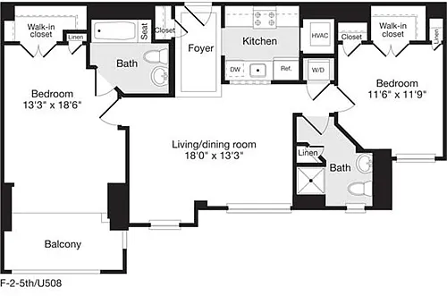 Floor plan 2 Bedrooms F