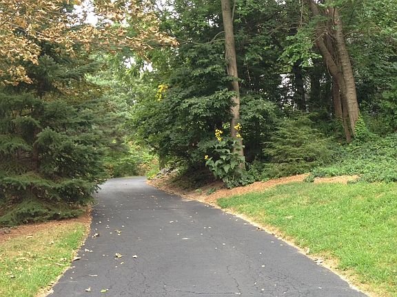 Long, curving driveway