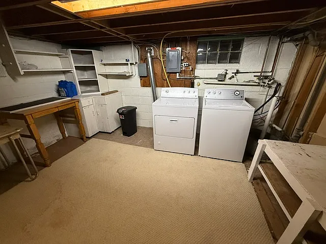Laundry room in basement.
