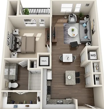One Bedroom, 703 sqft, Stackable Washer/Dryer, Patio/Balcony, Walk-in Closet One Bedroom, 703 sqft, Stackable Washer/Dryer, Patio/Balcony, Walk-in Closet