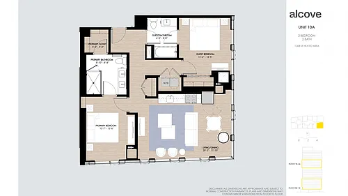 Floor plan Alcove Two Bedrooms 10 Tiers 1 & 2