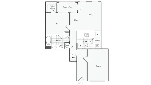 Floor plan Brentwood II - Townhouse A1-M