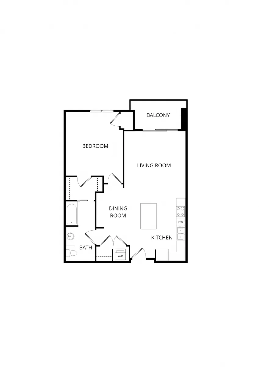 Floor plan 1X1 B