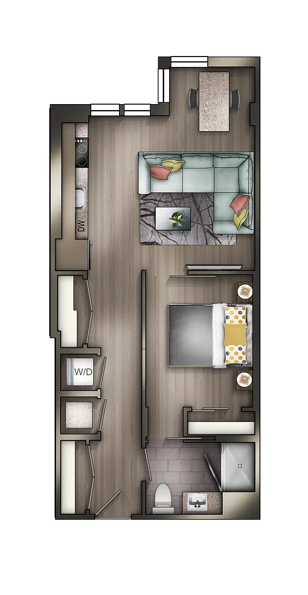 Floor plan 1BD-1BA 09 Tier