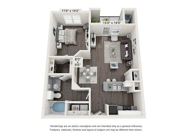 Floor plan A1B Renovated