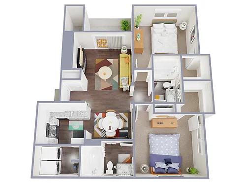 Floor plan 2 Bed, 2 Bath B