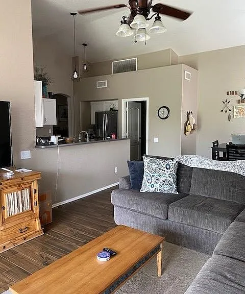Family Room looking into Kitchen.