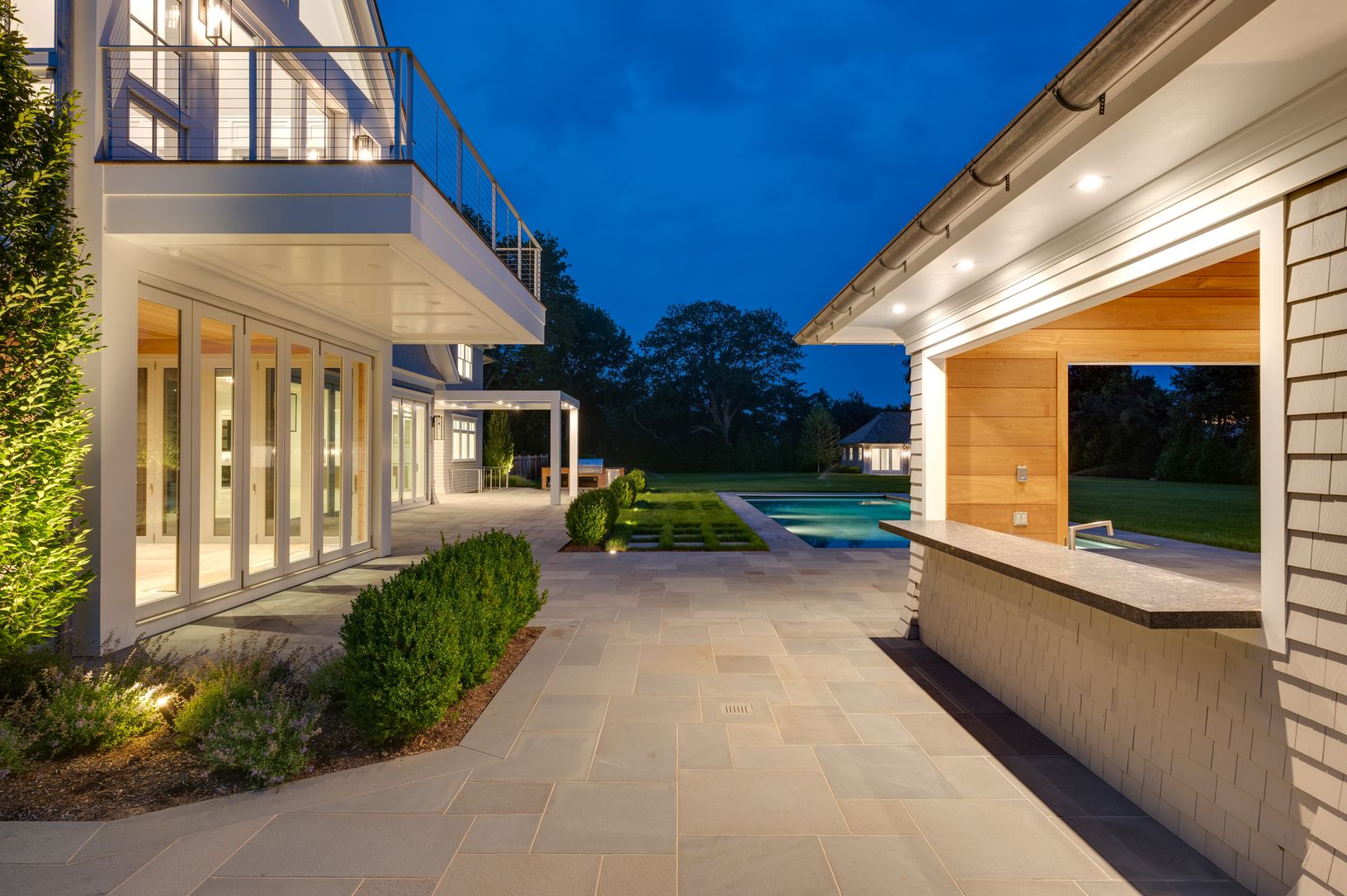  593 Flying Point Road at Twilight