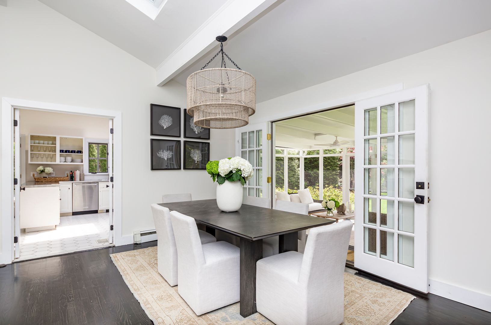 French doors out to screen porch