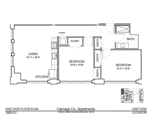 Floor plan c2-1009 - 2 bed, 1 bath