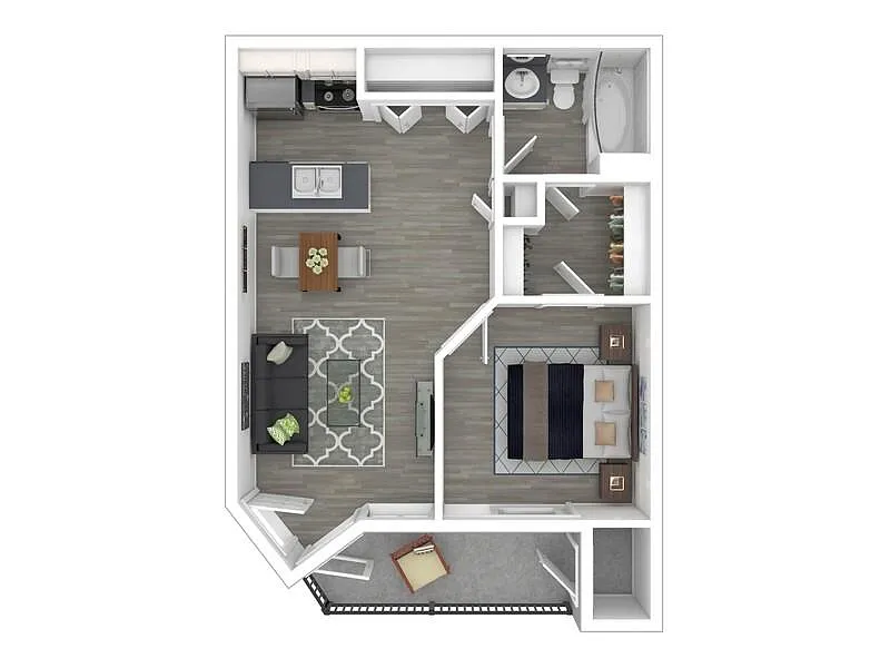 Floor plan 1X1-684