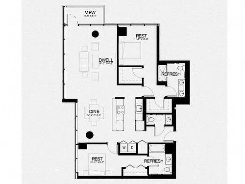 Floor plan 2 Bed / 2.5 Bath