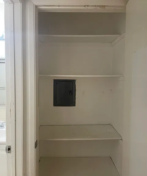 Large linen closet inside condo