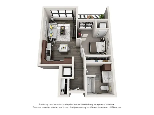 Floor plan Topaz 1 Bed, 1 Bath