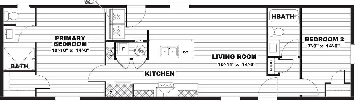 2 bed, 2.0 bath, 848 sqft, $1,175 — Photo 2