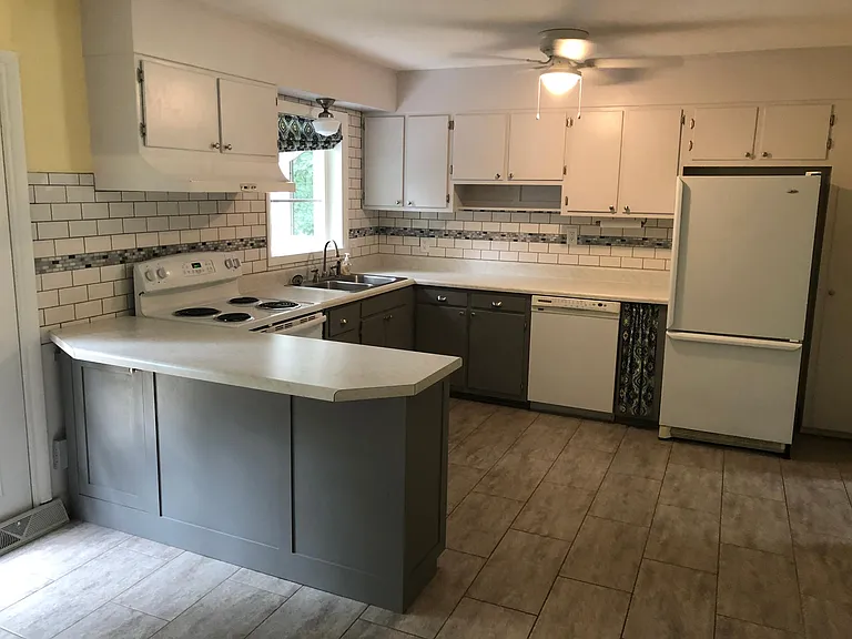 Kitchen with bar seating