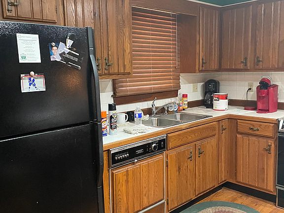 Hardwood in kitchen with skylight