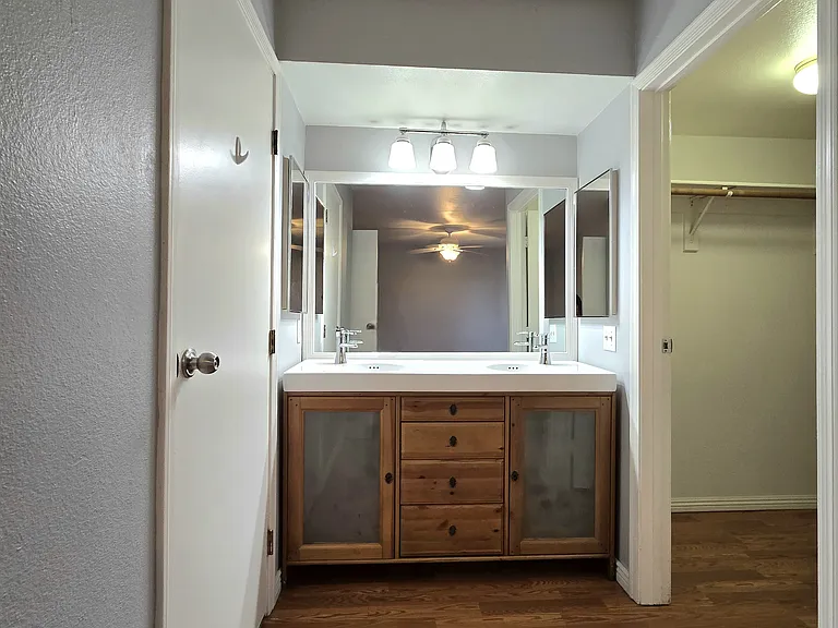 Updated master vanity and walk in closet