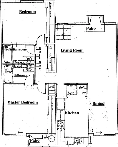 Floor plan 2BD, 2BTH AR