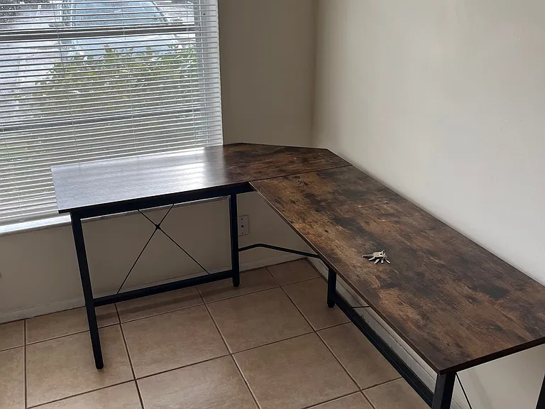 large desk in bedroom