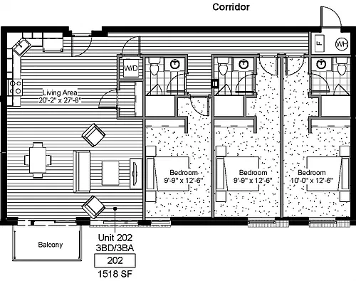 Floor plan 3 Bed 3 Bath