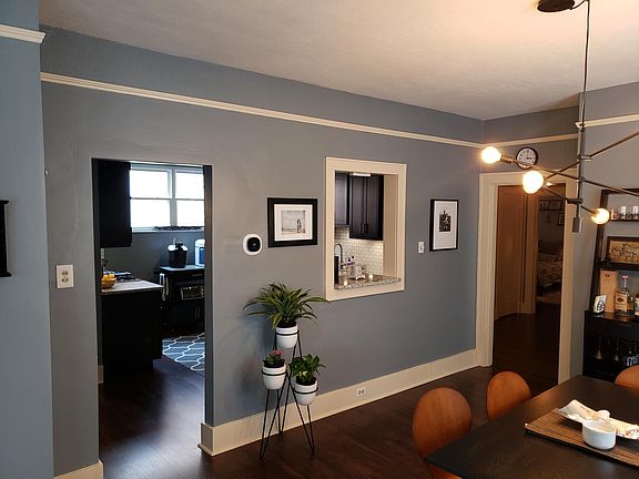 Kitchen / Dining room passthru with granite top.