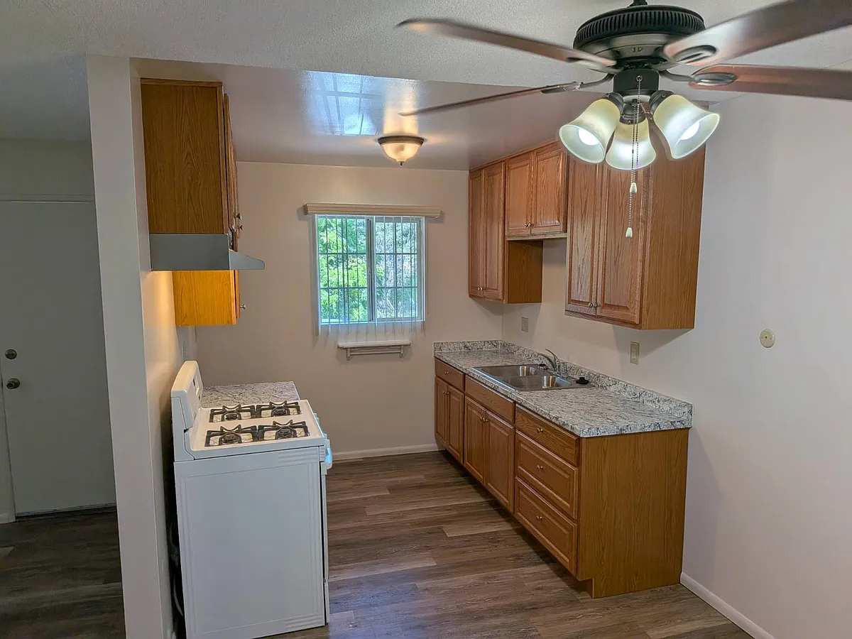 Kitchen with new cabinets, countertop & flooring - 5111 Olivewood Ave #5111