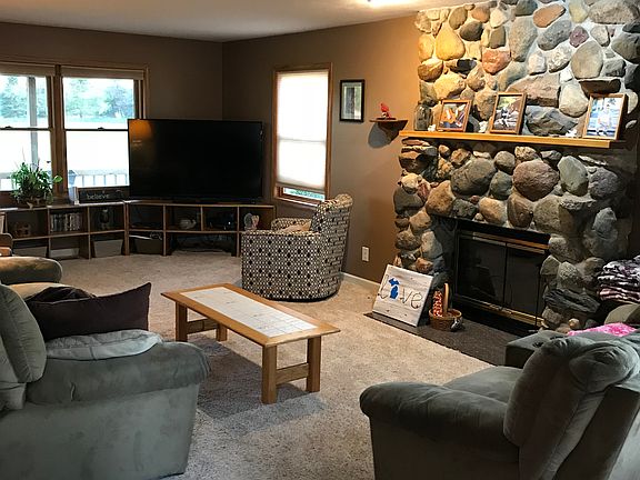 real stone fireplace