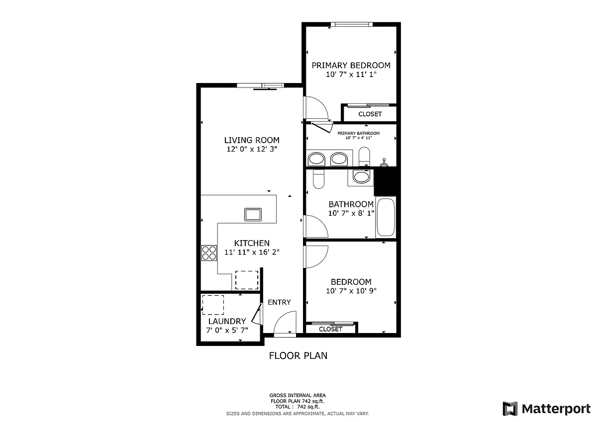 Floor plan 2 Bed 2 Bath