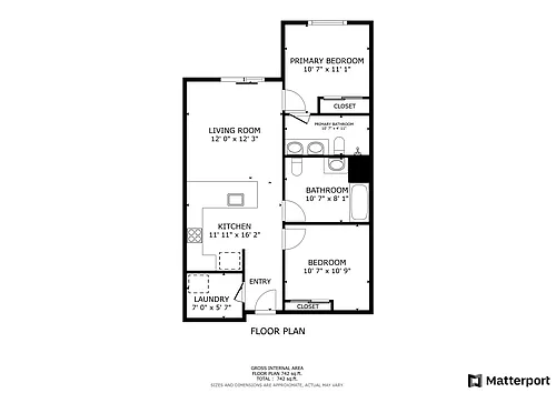 Floor plan 2 Bed 2 Bath