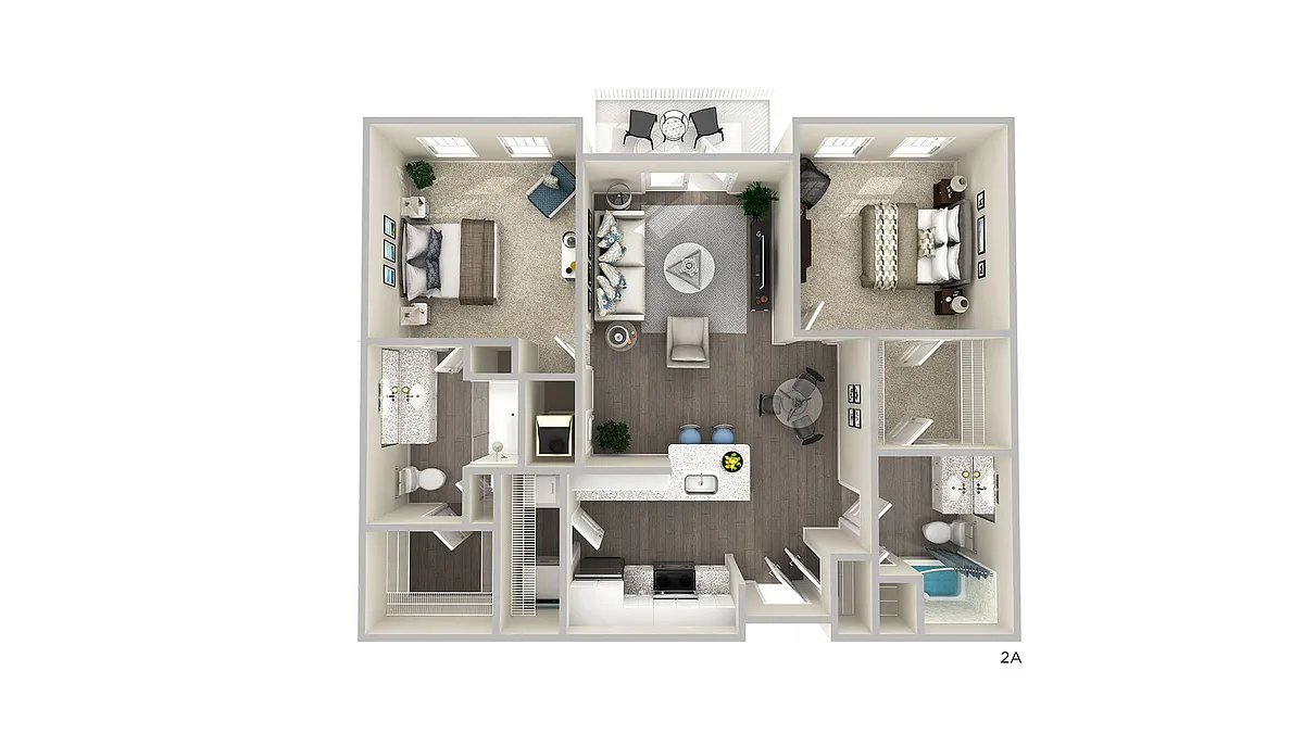Floor plan B1 - 2 Bed | 2 Bath - Signature
