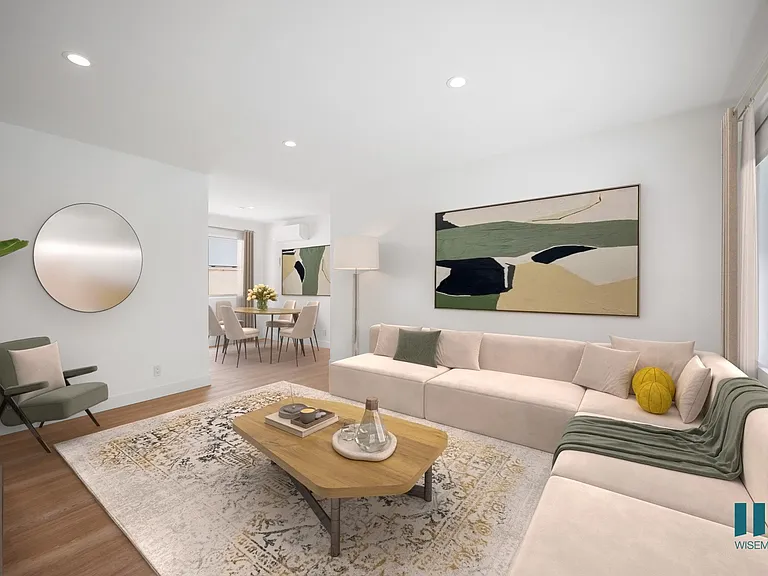 Living Room with Large-Size Windows and Vinyl Flooring