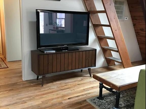 Stairs up to loft old photo 