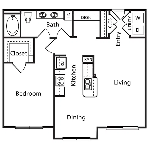 Floor plan A06 - The Jemison - 838 sqft