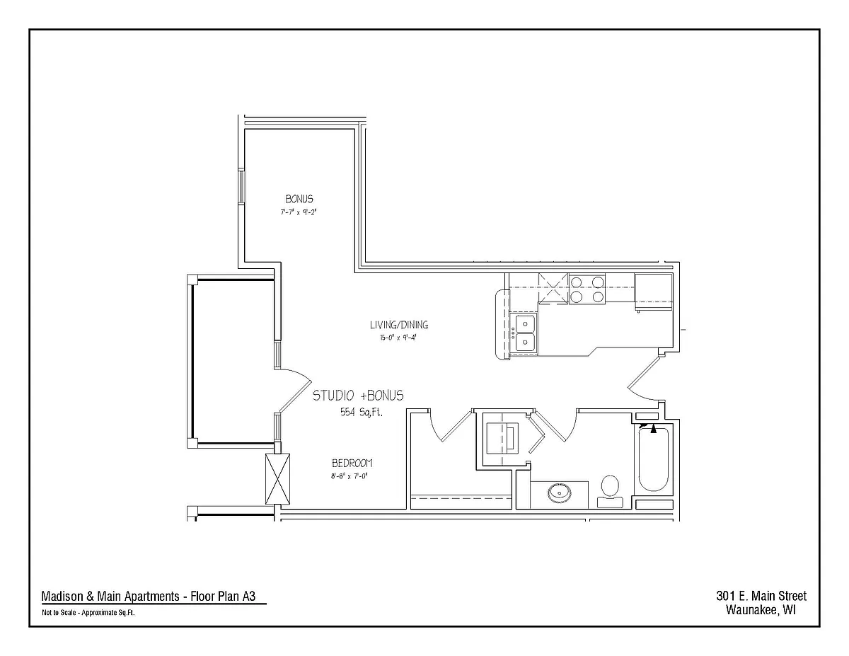 Floor plan Studio A3