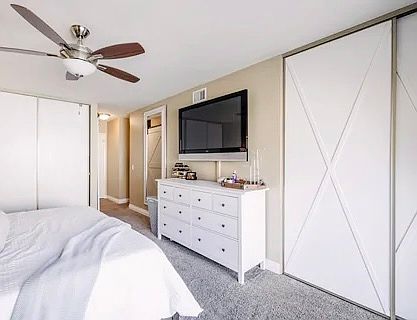 Master bedroom
2 full closets
barn door on master bath
very large
connects to patio