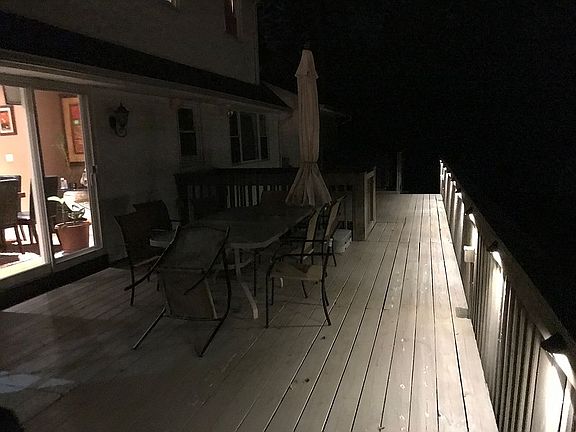 Deck with lights on