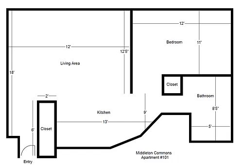 Floor plan One Bedroom-101