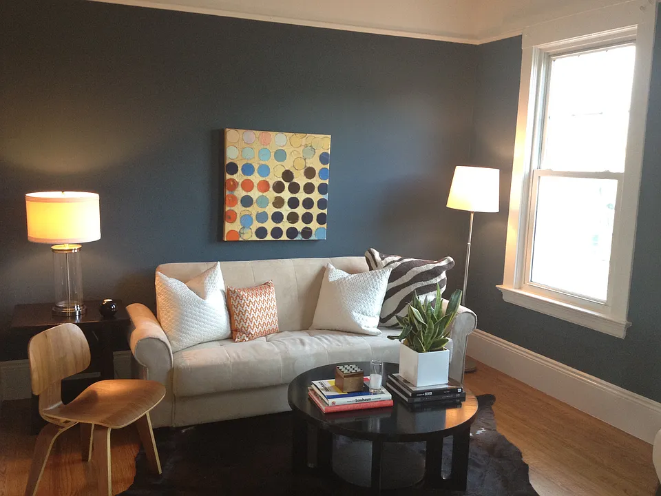 Front Living Room. NOTE: The walls are currently white. This picture shows different furnishings